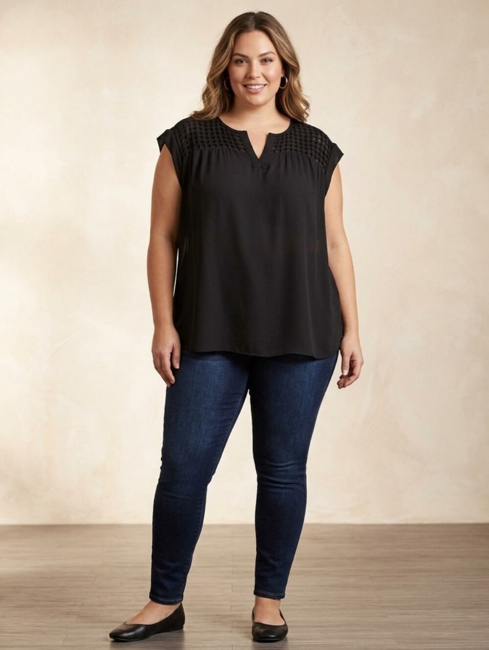 Addition Elle Size 22 Semi-sheer Top